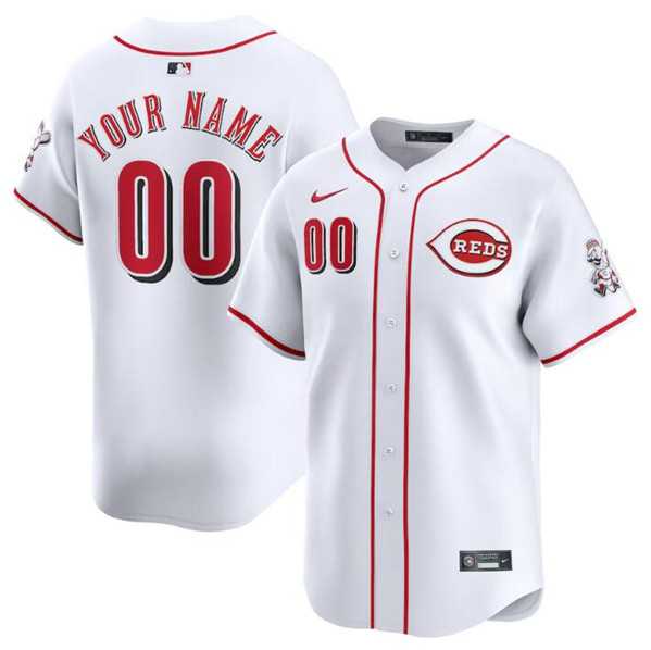 Mens Cincinnati Reds Active Player Custom White Home Limited Baseball Stitched Jersey